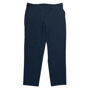 Theory Thorene ADM Crepe Pull‑On Pants Women’s Size 12 Navy Blue Elastic Waist‎